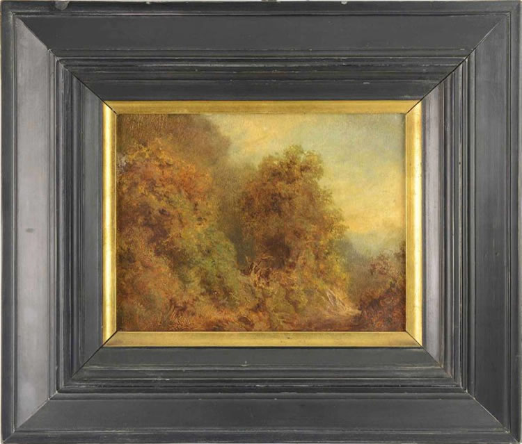 Landscape, August Friedrich Piepenhagen, Oil on board, 5 x 6"